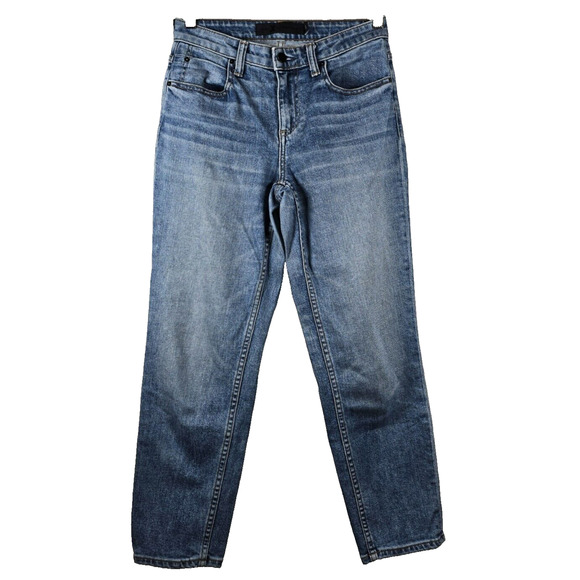 Alexander Wang Jeans Women 24 Blue Mid Rise Stretch Designer Luxury Straight - Picture 1 of 10